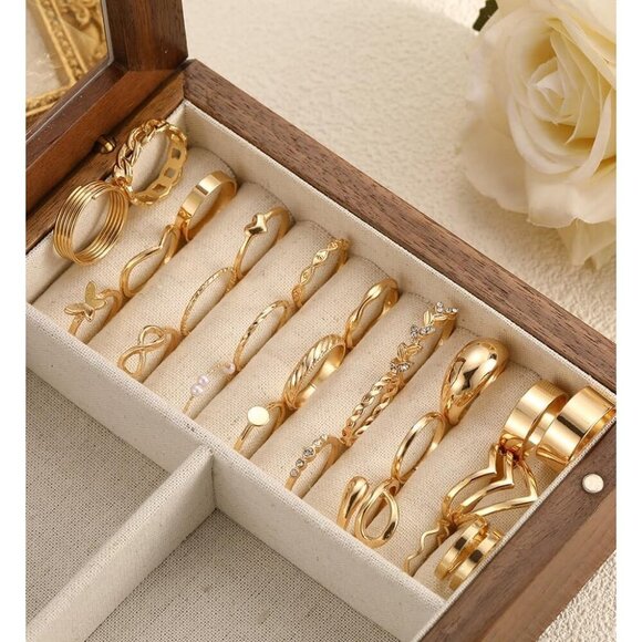 25 Pcs Gold Knuckle Ring Set for Women Stackable Midi Rings Jewelry Gift - Picture 8 of 9